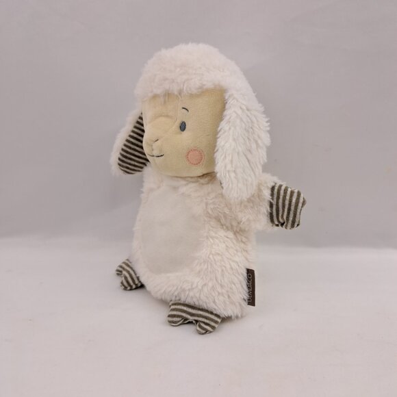 White Sheep Puppet Plush Demdaco Striped Ears Toy Nursery Rhyme 2020 Stuffed - Picture 7 of 14